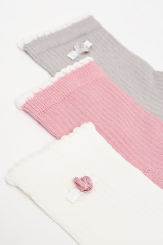 3 paia di calze - Ecrù e rosa antico
