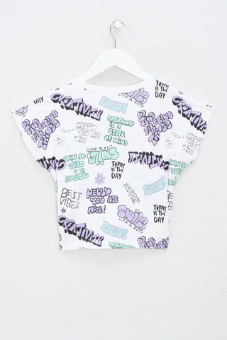 T-shirt - Blanc et violet