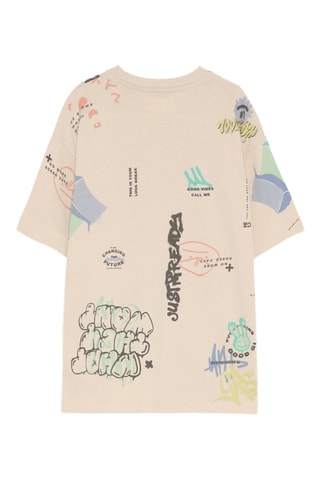 T-shirt - Ecrù e verde chiaro