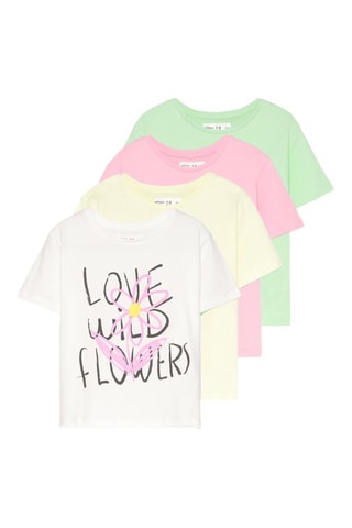4 t-shirts - Blanc et jaune