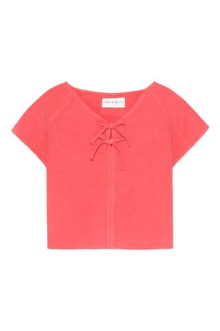 T-shirt in lino - Corallo