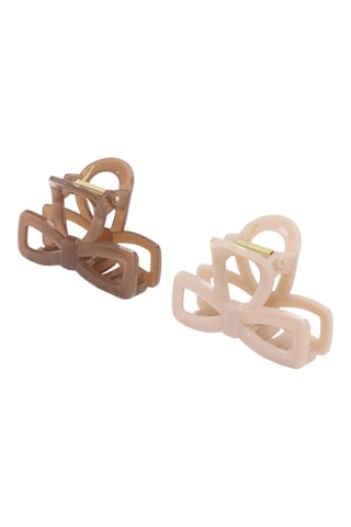 2 pinze per capelli - Marrone