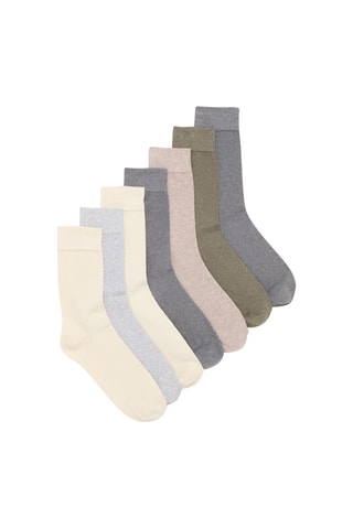 7 paia di calze - Beige e grigio