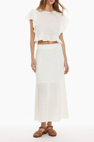 Jupe longue taille haute - Blanc