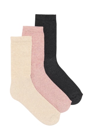3 paia di calze - Beige e rosa