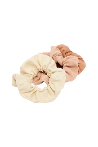 3 scrunchie - Bianco e beige