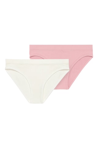 2 slip - Bianco e rosa