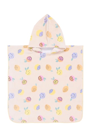 Poncho con cappuccio - Beige