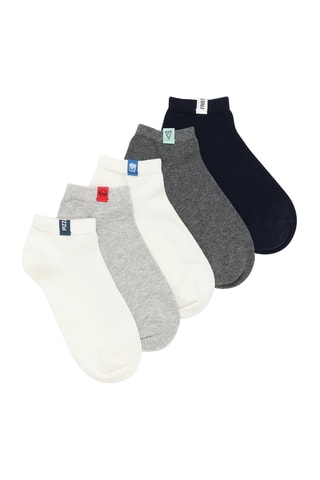 5 paia di calze - Grigio e bianco
