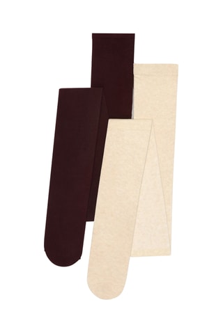 2 collant - Beige e granata