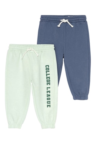2 pantaloni sportivi - Verde chiaro e blu-grigio
