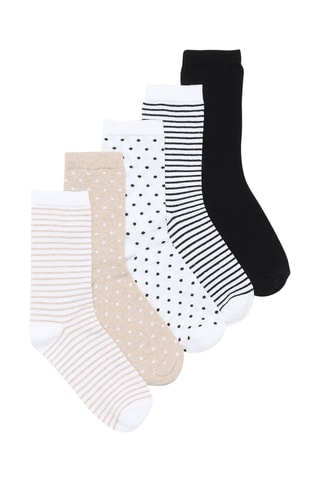 5 paia di calze - Bianco e nero