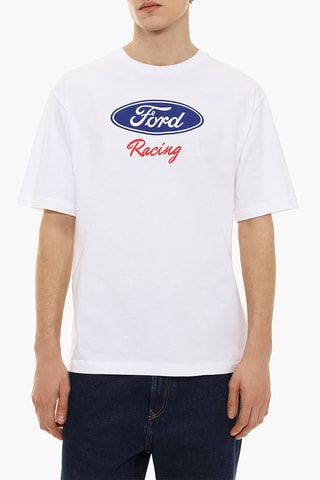 T-shirt Ford - Blanc et bleu marine