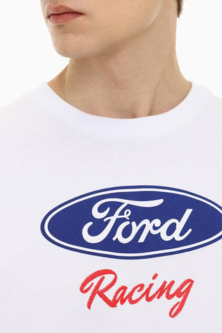 T-shirt Ford - Blanc et bleu marine