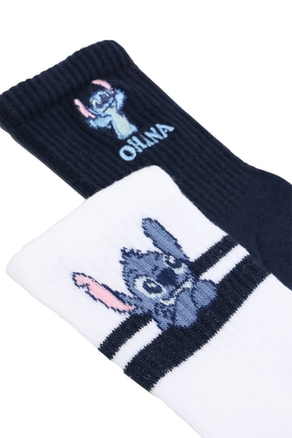 2 paia di calze Stitch Lilo & Stich Disney - Bianco e navy