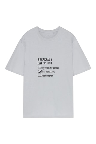 T-shirt de pyjama - Gris clair et noir