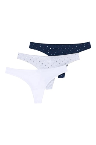 3 perizomi - Bianco e navy