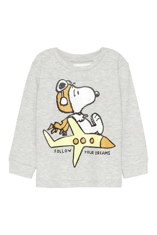 2 pigiami Snoopy - Grigio chiaro melange e verde chiaro