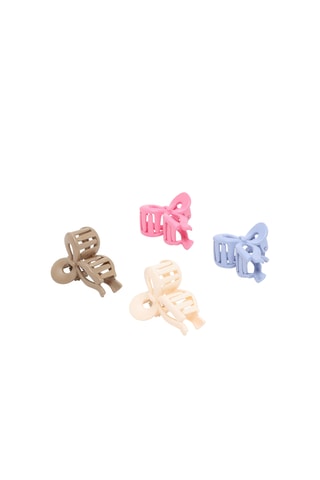 4 pinze per capelli - Rosa e beige
