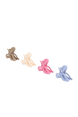 4 pinze per capelli - Rosa e beige