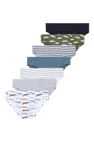7 slips - Blanc, gris clair chiné et bleu marine