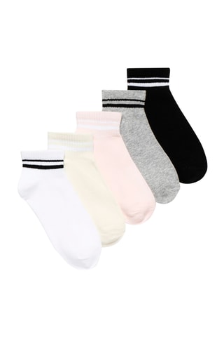 5 paia di calzini - Bianco, nero e rosa