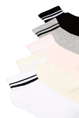 5 paia di calzini - Bianco, nero e rosa