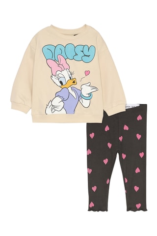 Felpa e leggings Paperina Disney - Beige e nero