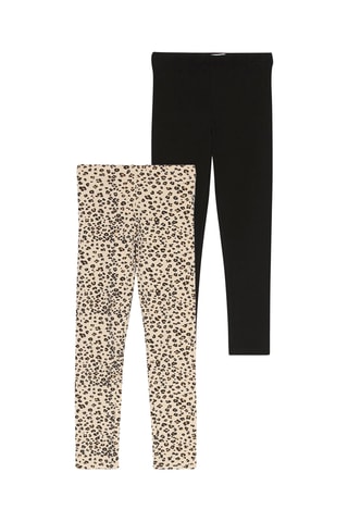 2 leggings - Beige e nero