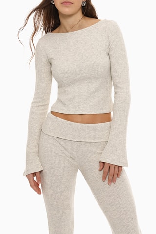 Crop top - Gris clair chiné