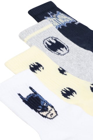 4 paires de chaussettes Batman La Ligue des Justiciers DC Comics - Blanc et jaune