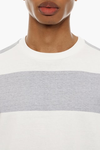 T-shirt - Bianco e grigio chiaro melange