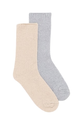 2 paia di calze - Nude e grigio melange