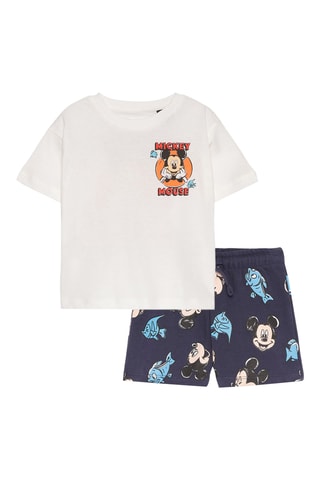 T-shirt e shorts Topolino Disney - Bianco e navy
