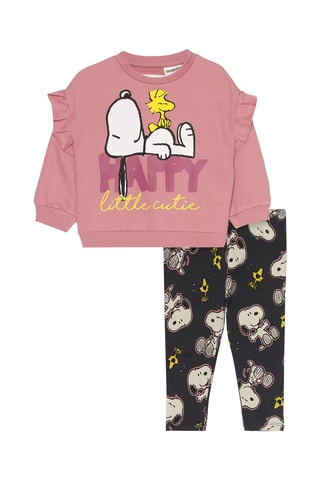Felpa e leggings Snoopy - Rosa e nero