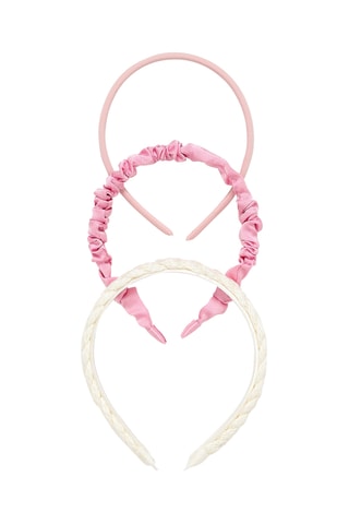 3 cerchietti - Rosa e bianco