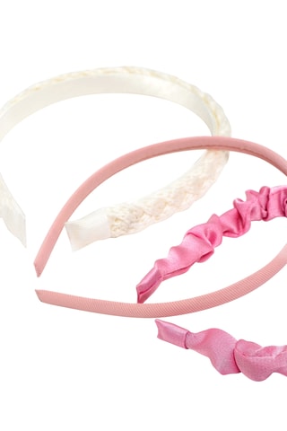 3 cerchietti - Rosa e bianco