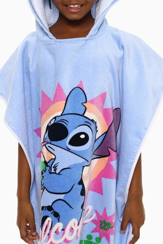 Poncho da bagno con cappuccio Stitch Lilo & Stich Disney - Celeste
