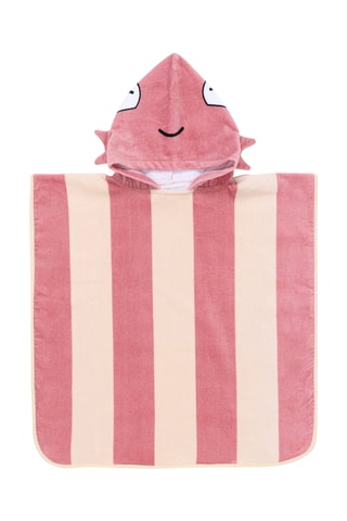 Poncho de bain à capuche - Rose