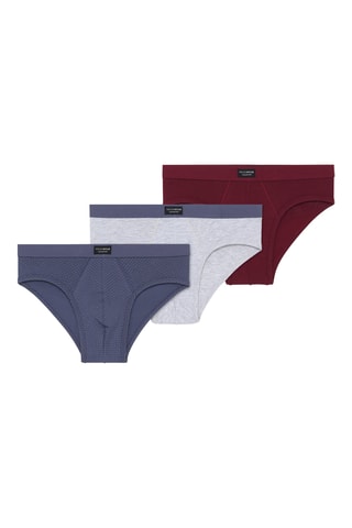 3 slip - Grigio e bordeaux
