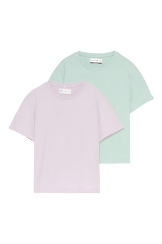 2 t-shirt - Malva e verde acqua