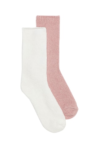 2 paia di calze - Bianco e rosa