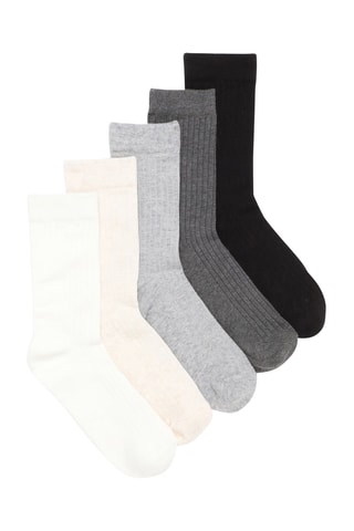 5 paia di calze - Bianco e nero