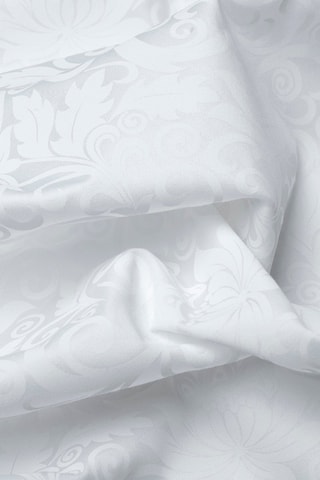 Funda de almohada de satén de algodón 160 hilos/cm² Fleur royale - Blanco