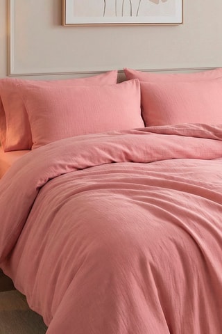 Funda de almohada de gasa de algodón 85 hilos/cm² - Rosa
