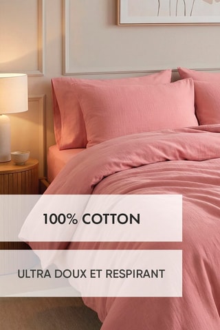 Funda de almohada de gasa de algodón 85 hilos/cm² - Rosa