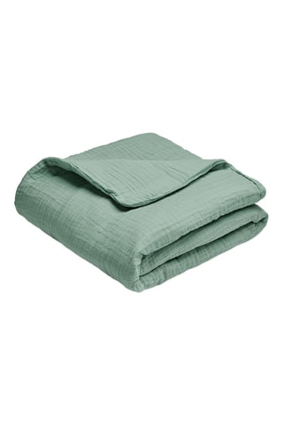 Manta de gasa de algodón 85 hilos/cm² Uni - Verde - 80 x 120 cm