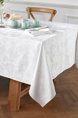 Mantel Jacquard Petites Fleurs - Blanco