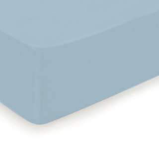 Sábana bajera de satén de algodón 200 hilos/cm² Aurore - Azul pato