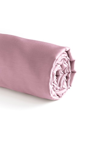 Sábana bajera de satén de algodón 200 hilos/cm² Aurore - Rosa